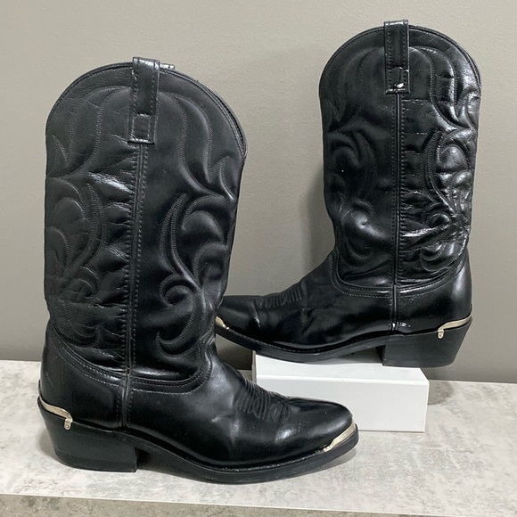 Laredo Other - Laredo Men's McComb Black Leather Country Western Cowboy Boots Size 11D